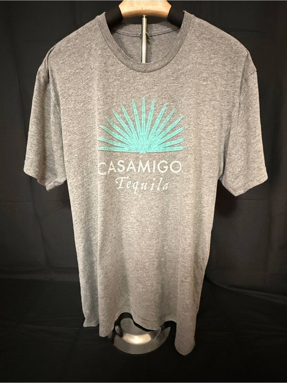 Men's Heather Gray Short Sleeve Tee with Teal Logo